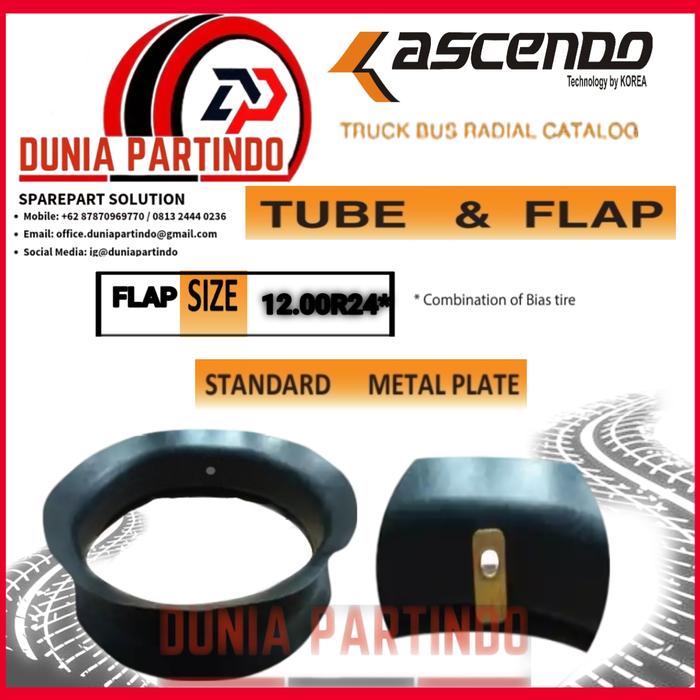 Ban Perut Flap Selendang Truck Bus Radial 12.00 R24 ASCENDO