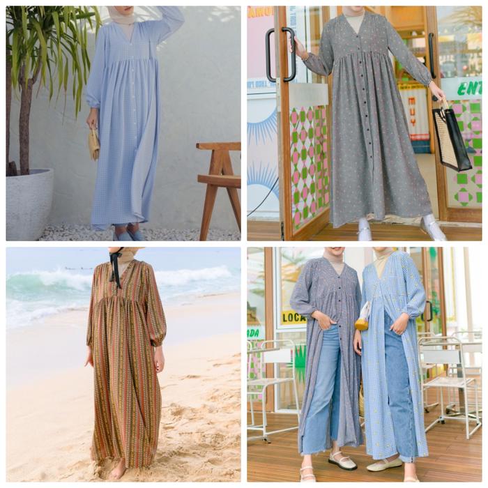 Mandalika Cherry Black, Lemon Blue, Plaid Sky Blue by HaideeOrlin