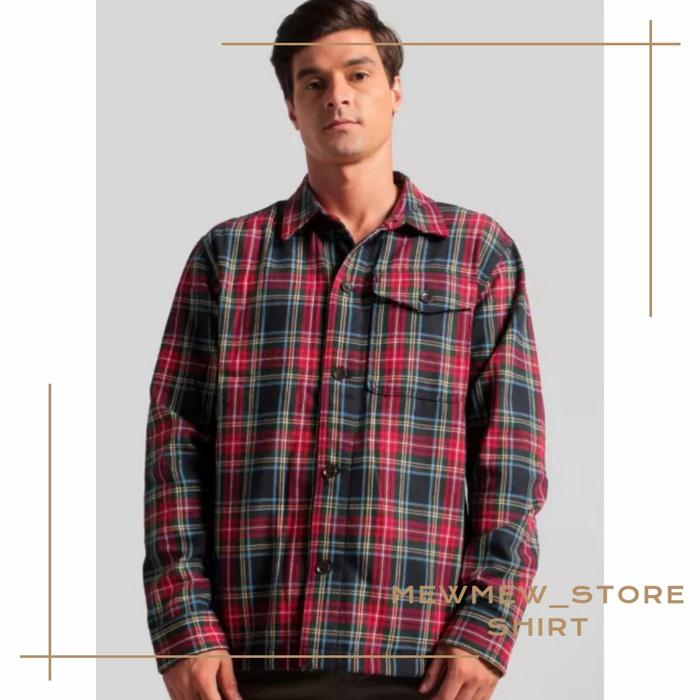 Jaket Kemeja Flanel Pria Dewasa Lengan Panjang Original MGEE AXE C001