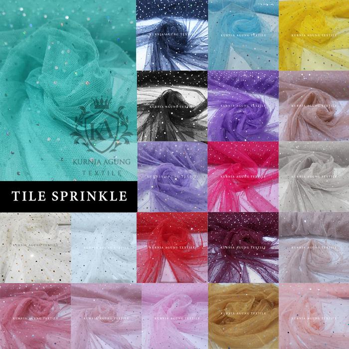 Kain Tile / Tulle Glitter Sprinkle Halus 170 cm perMETER MURAH