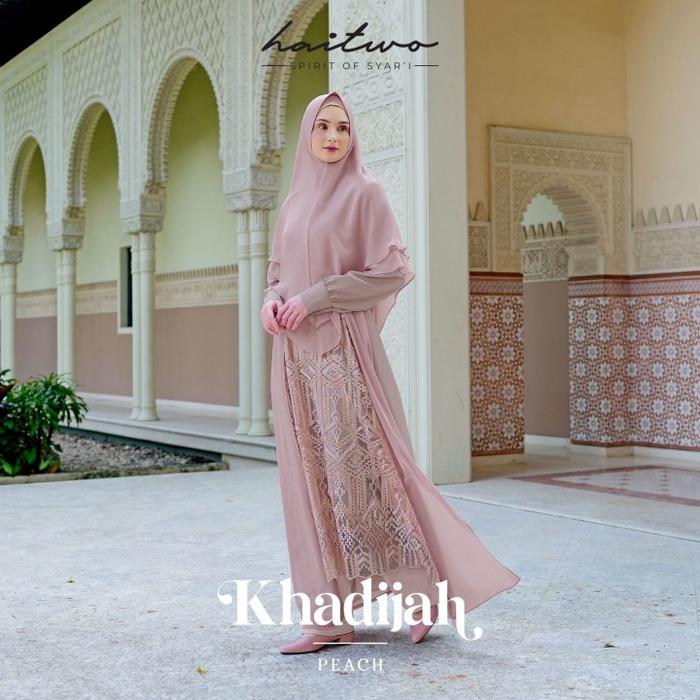 baju gamis wanita muslim dewasa syari lebaran khadijah brukat pesta kondangan haitwo