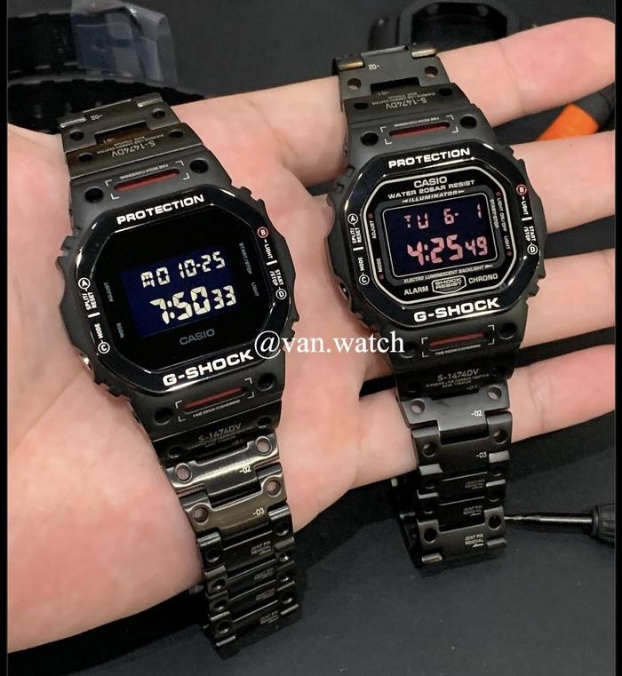 Casio Gshock DW 5600BB DW 5600MS Original Custom Steel Virtual Armor