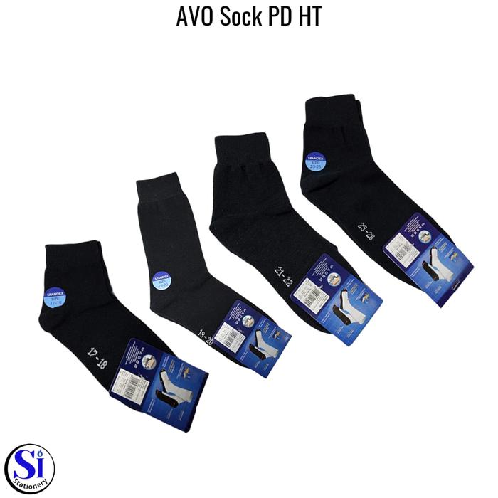 Kaos Kaki Sekolah AVO SD/SMP/SMA Hitam Pendek PD HT