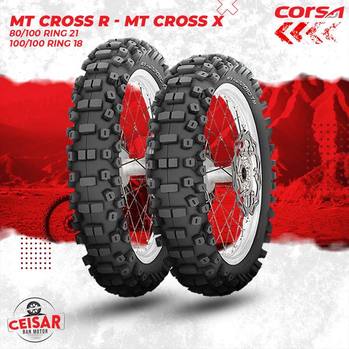 Paket Ban Motor TRAIL CORSA MT CROSS 80/100 Ring 21 - 100/100 Ring 18