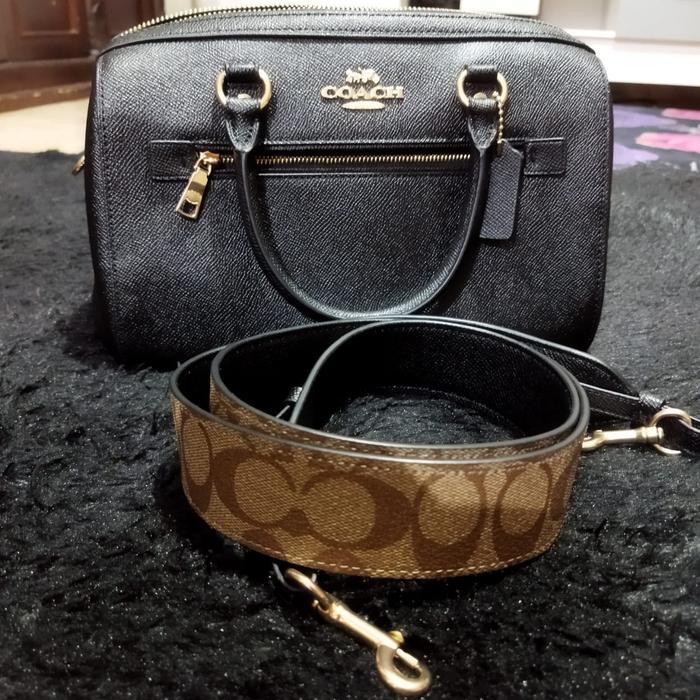 Tas Coach Rowan Black Signature Strap Original Authentic US 100%