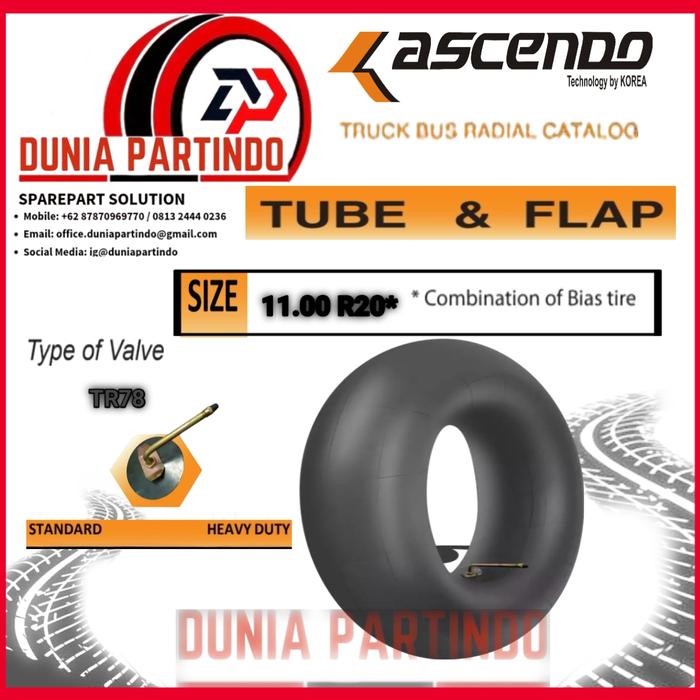 Ban Dalam Tube 11.00 R20 ASCENDO, ALFA, DONGAH, GRANPRIX