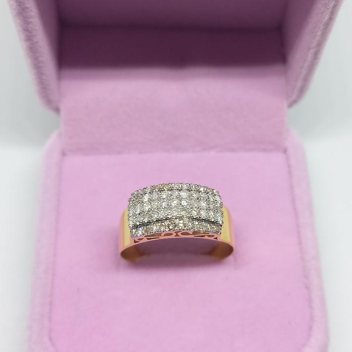 cincin emas wanita motif tangga baris 5 full berlian eropa free memo