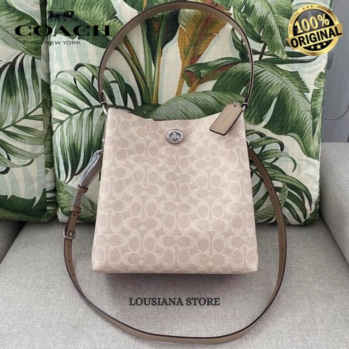 Coach Willow Bucket Signature Bag Sand/Taupe