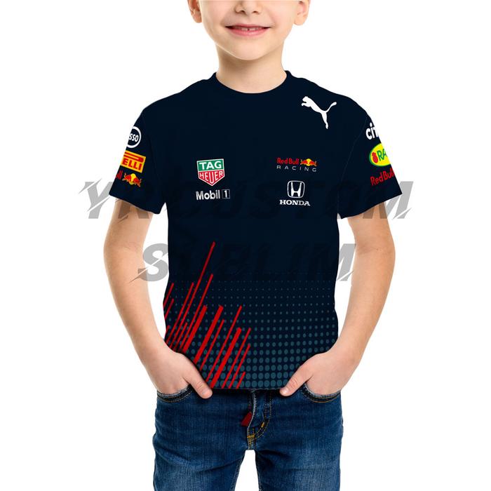 Baju Kaos Anak F1 Redbull Racing Team 2022 Laki-laki Printing