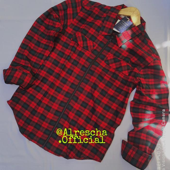 kemeja semi jaket flanel kent & crew original discount 50% BNWT
