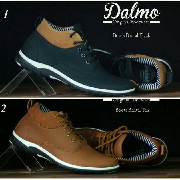 SEPATU PRIA BOOT DALMO BRODO BANTAL ORIGINAL BLACK & BROWN