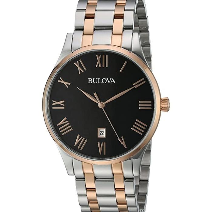 Bulova 98B279 Jam Tangan Pria Stainless Steel Rose Gold Dress Watch