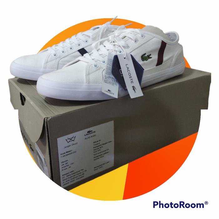New Original Sepatu Lacoste white sideline 319 4 CMA ukuran 44
