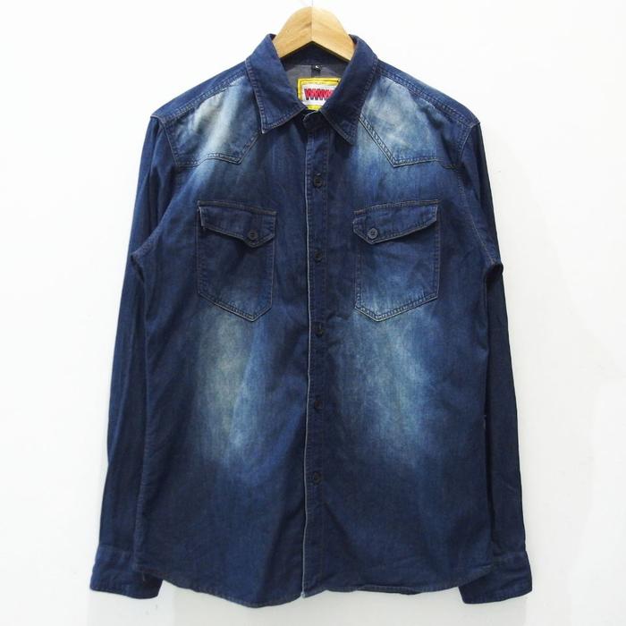 DO337 SIZE L TAGAI BLUE JEANS KEMEJA PRIA SECOND BRANDED SINGAPORE