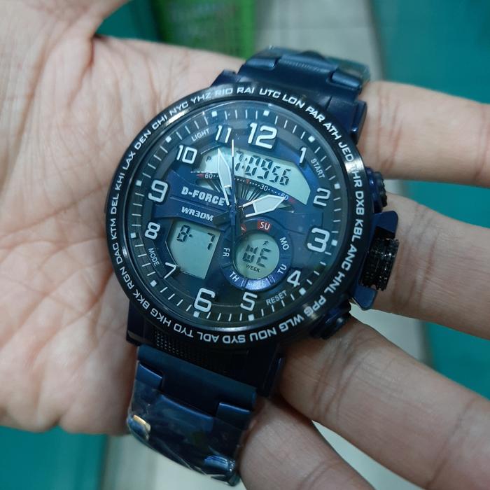 jam tangan pria D force dual time sporty dual time fashionable jam