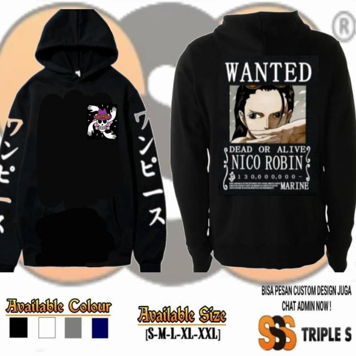 HOODIE ZIPPER WANTED DEAD OR ALIVE NICO ROBIN - HOODIE PREMIUM