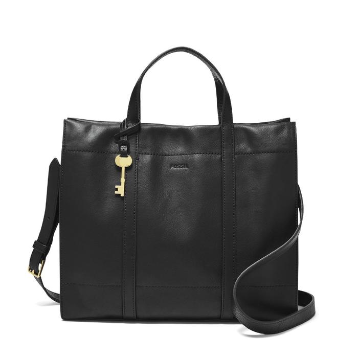Fossil Carmen Shopper Black Leather Bag [ZB7938-001]