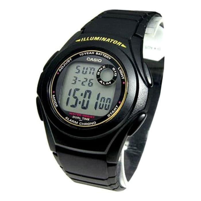 CASIO Jam Tangan Pria F-200W-9ADF Original Garansi Resmi 1 Tahun Tahan Air 50M Tampilan LED Tahan La