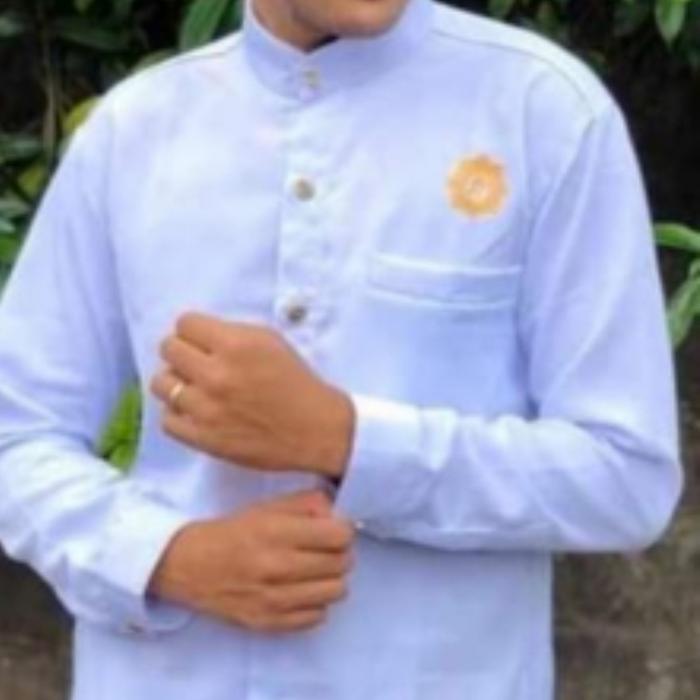 Baju Bali semi safari putih pria pakaian adat Bali