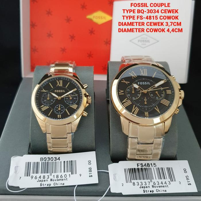 Jam Merek Fossill Couple BQ 3034 3037 3036 FS 4815 4832 4814 All Steel