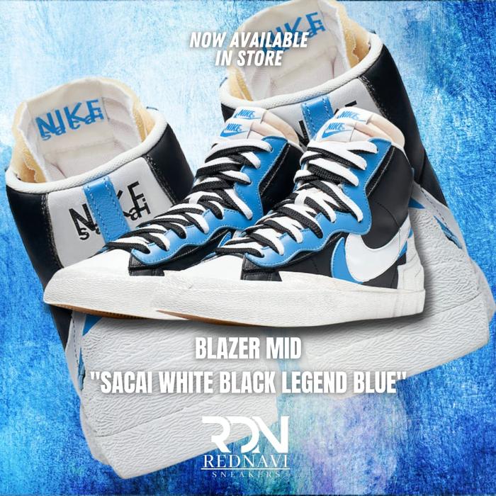Nike Blazer Mid Sacai White Black Legend Blue Original