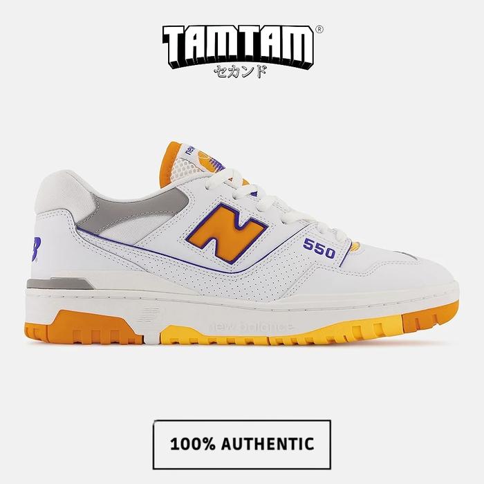 New Balance 550 White Vibrant Orange 100% Original