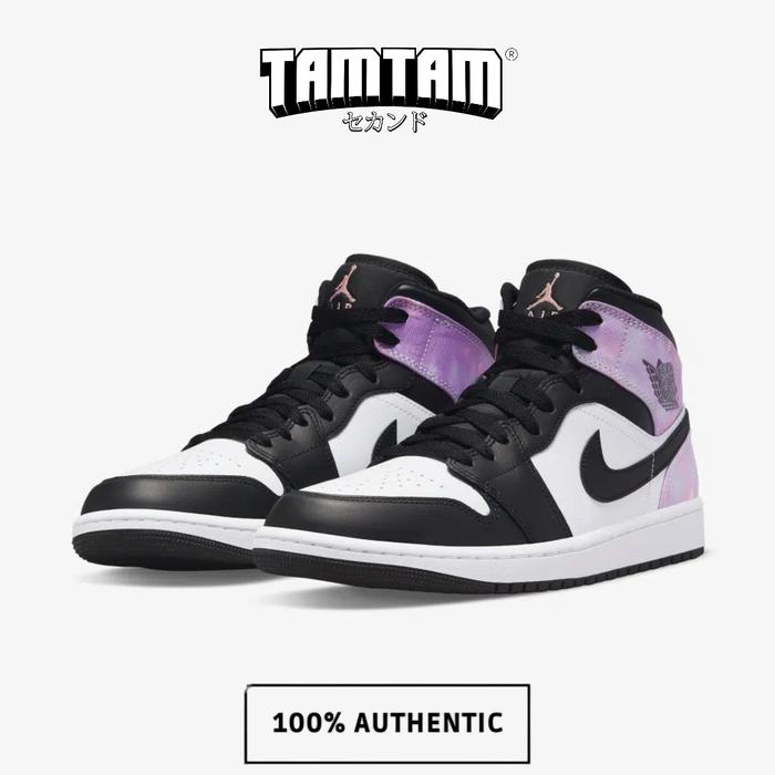 Nike Air Jordan 1 Mid Tie Die GS 100% Original