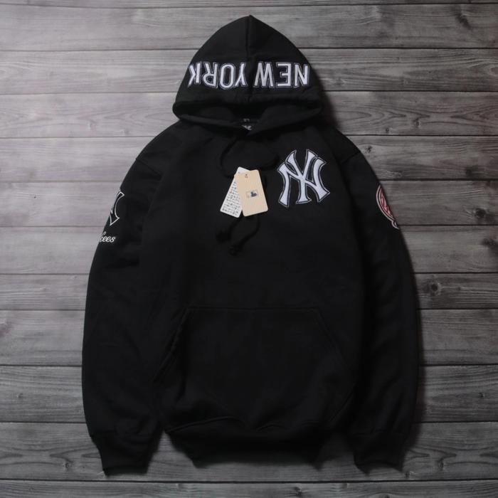 SWEATER HOODIE NEW YORK YANKEES FULL BORDIR AUTHENTIC PREMIUM FULLTAG