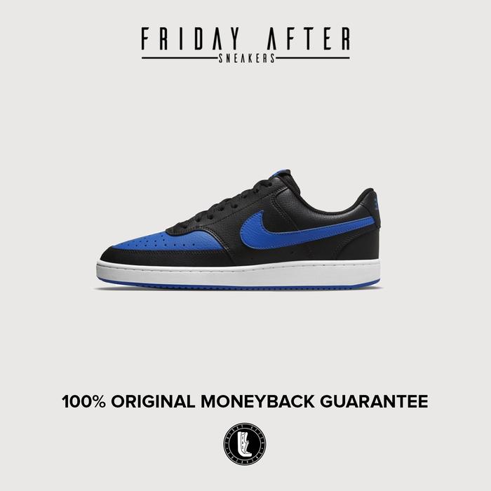 Sepatu Sneakers Nike Court Vision Low Black Game Royal Blue Original