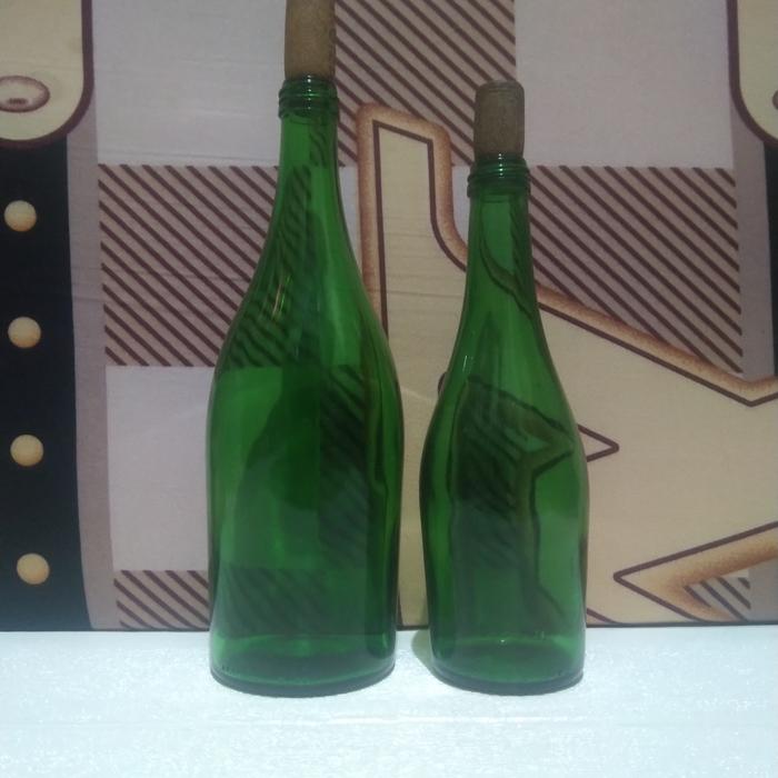set botol bekas polos hijau