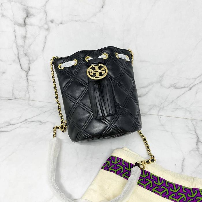 TAS TB FLEMING SOFT MINI BUCKET BAG BLACK SZ 18x13