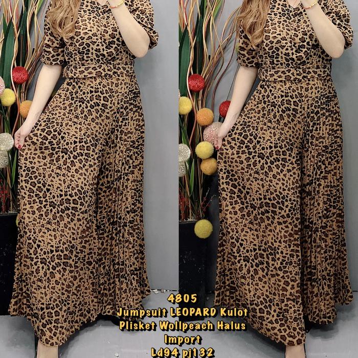 4805 Jumpsuit LEOPARD Kulot Plisket Wollpeach Halus Import 133.000