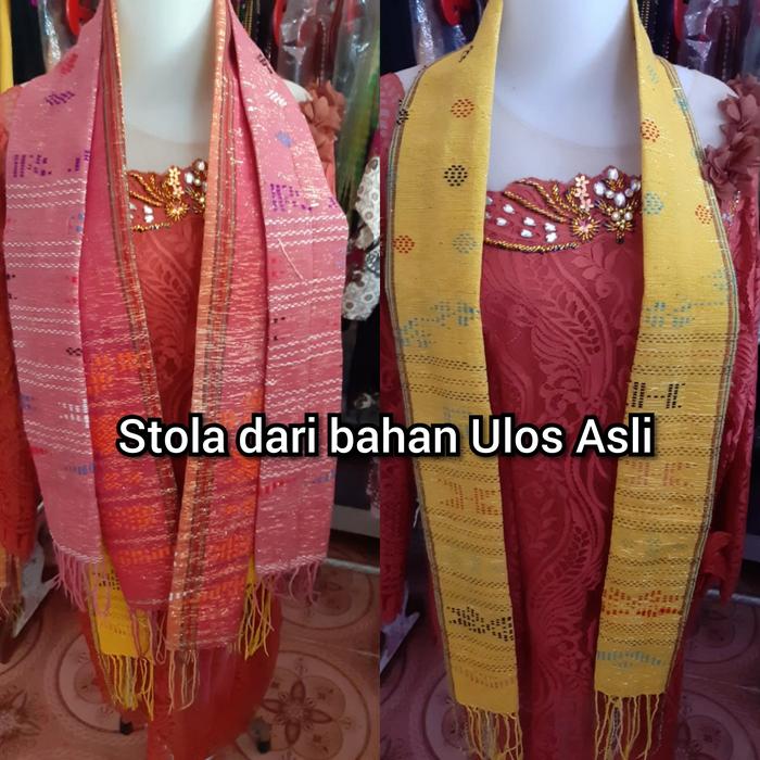 STOLA BATAK MOTIF ULOS SADUM ASLI TENUN SCRAF ULOS