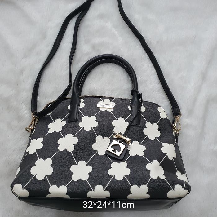 Hand bag alma KateSpadeMonokromFlower hitam putih