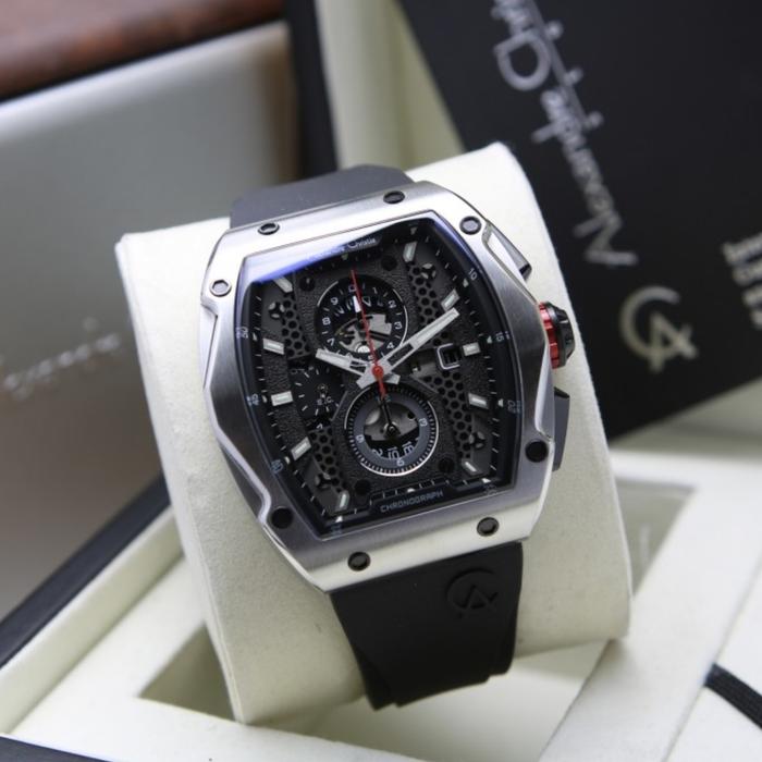 Jam Tangan Pria Alexandre Christie Original AC6608 Black Silver