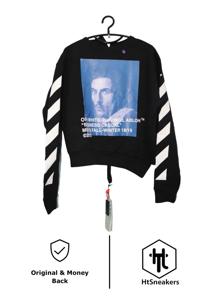 Off White Bernini Black Spliced Crewneck 100% Original