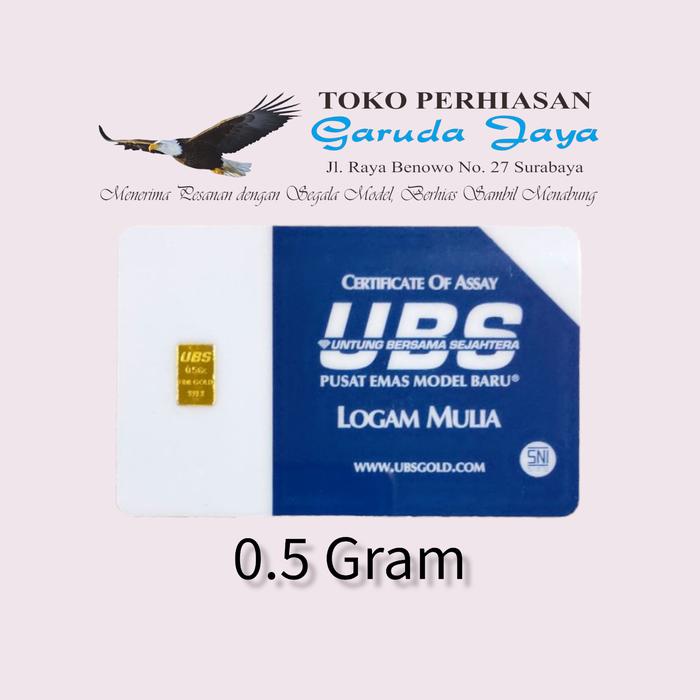 Emas Batangan Logam Mulia UBS (Bukan Antam) Pecahan 0.5 Gram