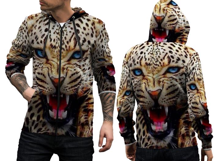 jaket Hoodie Zipper macan Tutul Leopard Keren Fullprint Premium