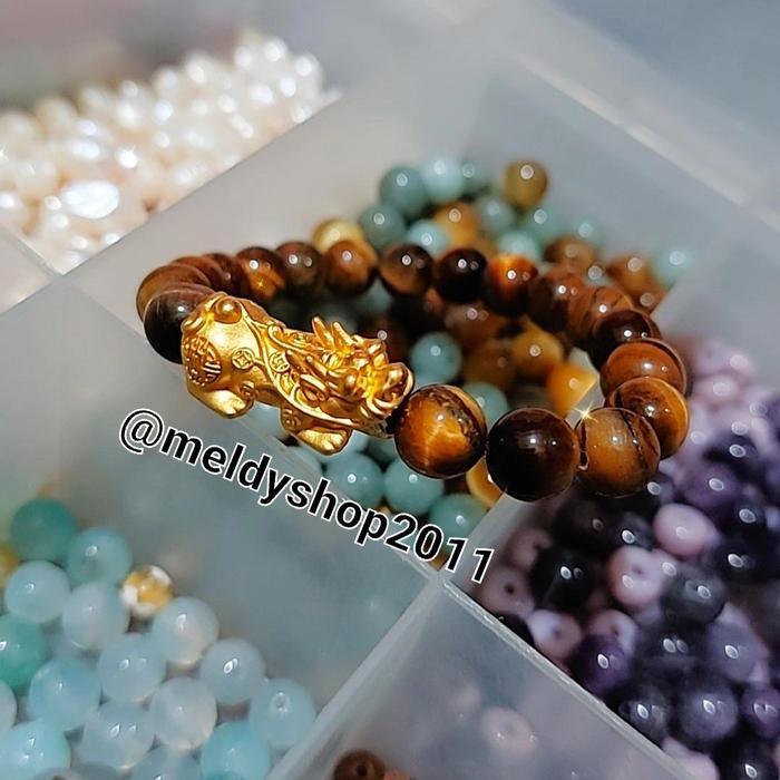 gelang batu alam naga pixiu hongkong 999 original Emas Bracelets