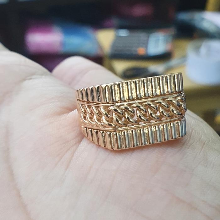 cincin cowo/pria tambang rosegold emas 750/17k