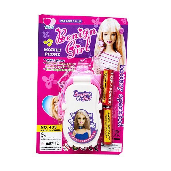 [433] Mainan Anak HP Lipat Barbie + Baterai - Handphone Telepon Telpon