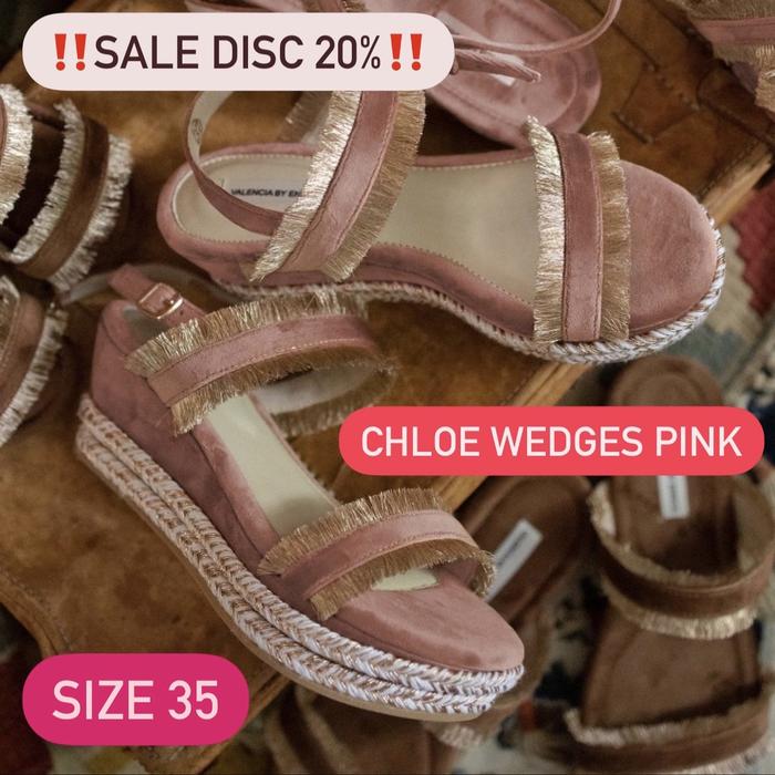 Valencia by Enrica x Chelsea Olivia - CHLOE WEDGES PINK size 35