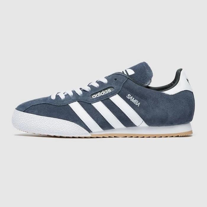 Sepatu Sneakers Adidas Samba Super Navy White Suede Original Guarante