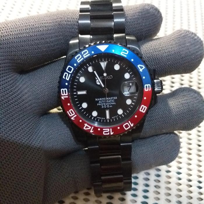Seiko Mod Black GMT Master II Pepsi