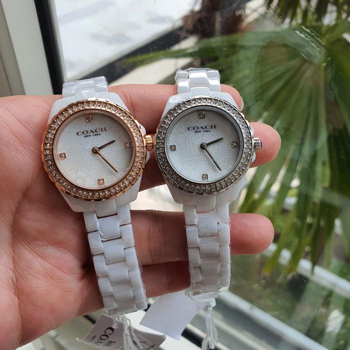 Jam Wanita Merek Coach 14503661 14503662 Keramik 32mm Fullset Original
