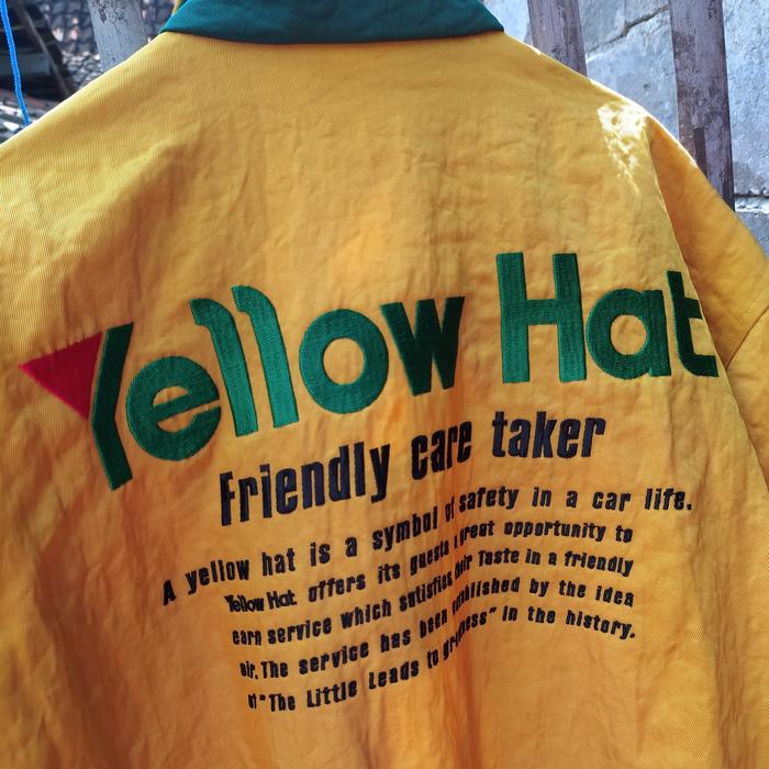 Original Vintage Yellow Hat Jacket 80s 90s Jaket Second Racing