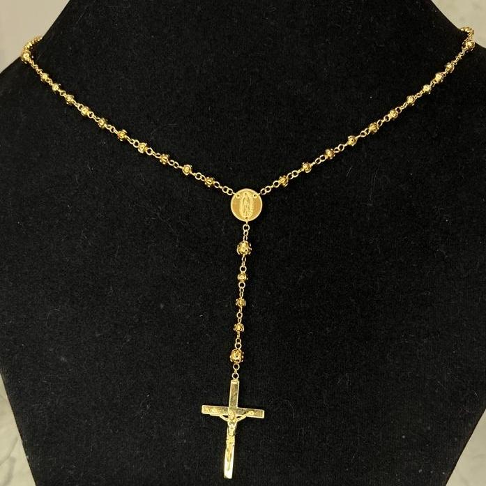 Rosario Emas Bunda Maria Tuhan Yesus Katolik Gold 11.300gr 700 16K 70%