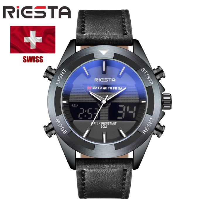 Jam Tangan RIESTA 3188 Pria Anti Air Asli 100% LED Luxury