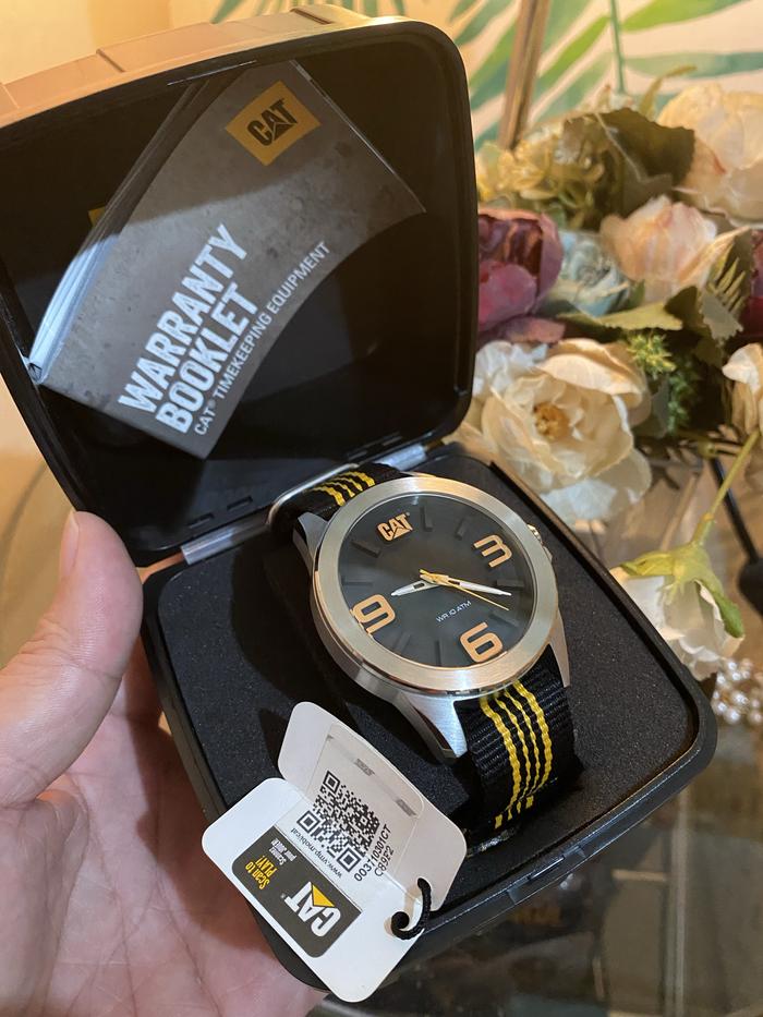 Jam tangan pria caterpillar sport black yellow original with box