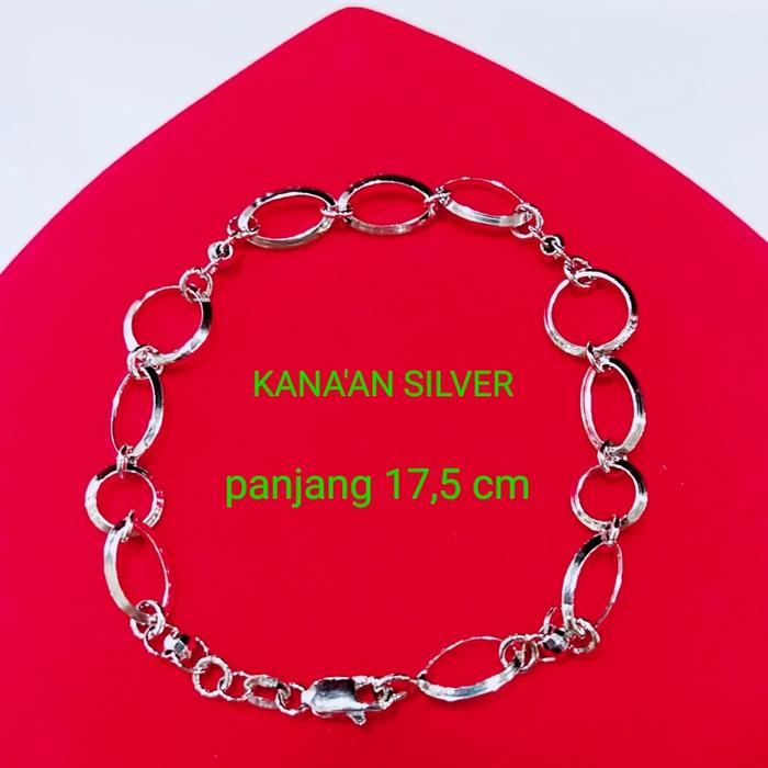 GELANG TANGAN RANTAI HOLO PERAK ASLI 925 LAPIS EMAS PUTIH MURNI